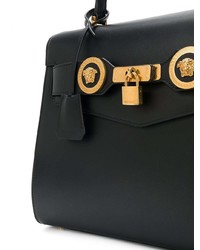 Cartable en cuir noir Versace