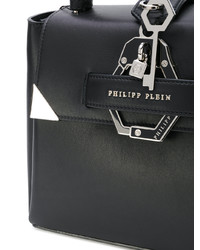 Cartable en cuir noir Philipp Plein