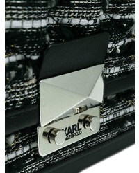 Cartable en cuir noir Karl Lagerfeld