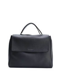 Cartable en cuir noir Orciani