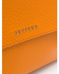 Cartable en cuir orange Orciani
