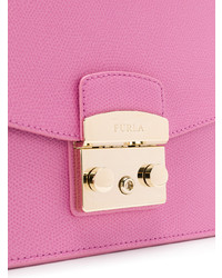 Cartable en cuir rose Furla