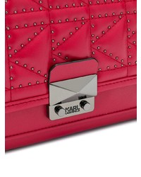 Cartable en cuir rouge Karl Lagerfeld