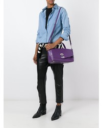 Cartable en cuir violet Zanellato