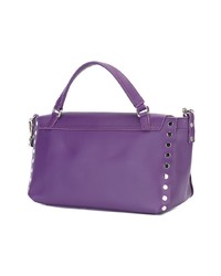 Cartable en cuir violet Zanellato