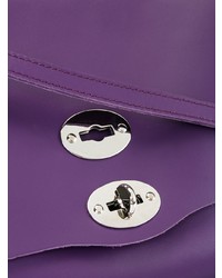 Cartable en cuir violet Zanellato