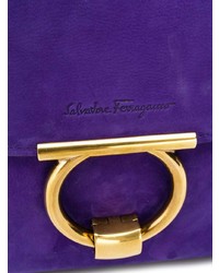 Cartable en daim violet Salvatore Ferragamo