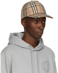 Casquette de base-ball écossaise marron clair Burberry