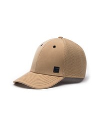 Casquette de base-ball en cuir marron clair