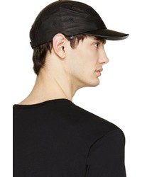 Casquette de base-ball en cuir noire