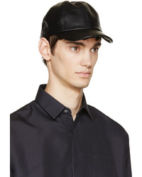 Casquette de base-ball en cuir noire A.P.C.