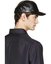 Casquette de base-ball en cuir noire A.P.C.