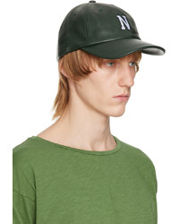 Casquette de base-ball en cuir olive Noah