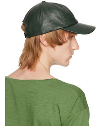 Casquette de base-ball en cuir olive Noah