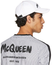 Casquette de base-ball imprimée blanche et noire Alexander McQueen