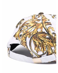 Casquette de base-ball imprimée blanche VERSACE JEANS COUTURE