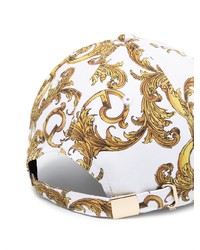 Casquette de base-ball imprimée blanche VERSACE JEANS COUTURE