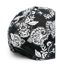 Casquette de base-ball imprimée cachemire noire VERSACE JEANS COUTURE