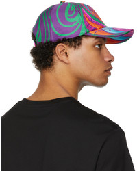 Casquette de base-ball imprimée multicolore Versace