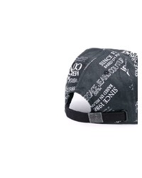 Casquette de base-ball imprimée noire et blanche VERSACE JEANS COUTURE