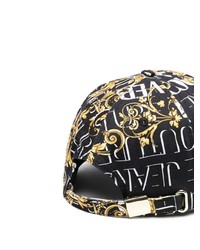 Casquette de base-ball imprimée noire VERSACE JEANS COUTURE