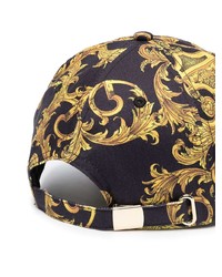 Casquette de base-ball imprimée noire VERSACE JEANS COUTURE