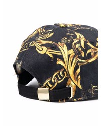 Casquette de base-ball imprimée noire VERSACE JEANS COUTURE