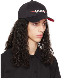 Casquette de base-ball imprimée noire Hugo