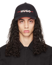 Casquette de base-ball imprimée noire Hugo