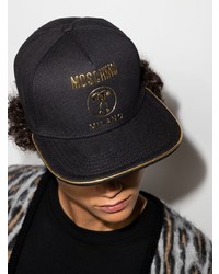 Casquette de base-ball imprimée noire Moschino