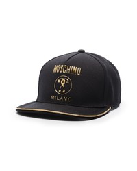 Casquette de base-ball imprimée noire Moschino