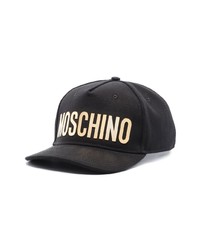 Casquette de base-ball imprimée noire Moschino