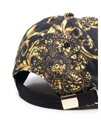 Casquette de base-ball imprimée noire VERSACE JEANS COUTURE