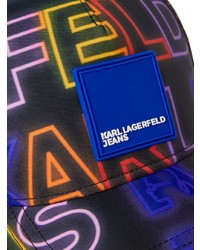 Casquette de base-ball imprimée noire KARL LAGERFELD JEANS