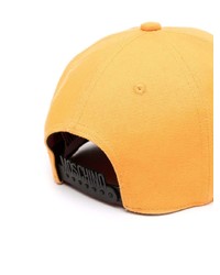 Casquette de base-ball imprimée orange Moschino