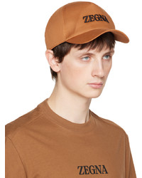 Casquette de base-ball marron clair Zegna