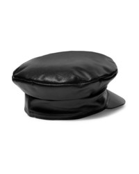 Casquette plate en cuir noire Lack of Color