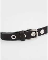 Ceinture en cuir à clous noire Asos