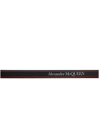Ceinture en cuir à rayures horizontales noire Alexander McQueen
