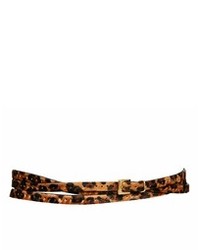 Ceinture en cuir imprimée léopard marron Black & Brown