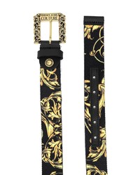 Ceinture en cuir imprimée noire VERSACE JEANS COUTURE