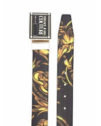 Ceinture en cuir imprimée noire VERSACE JEANS COUTURE