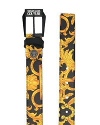 Ceinture en cuir imprimée noire VERSACE JEANS COUTURE