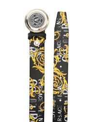 Ceinture en cuir imprimée noire VERSACE JEANS COUTURE