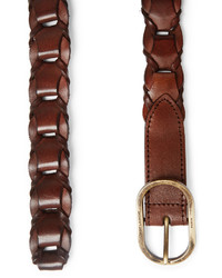 Ceinture en cuir marron foncé Saint Laurent