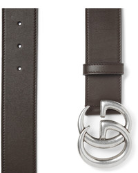 Ceinture en cuir marron foncé Gucci