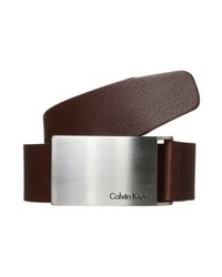 Ceinture en cuir marron foncé Calvin Klein