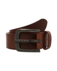 Ceinture en cuir marron foncé Diesel