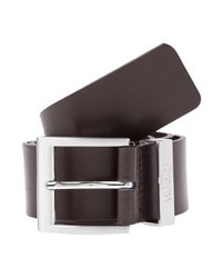 Ceinture en cuir marron foncé Hugo Boss
