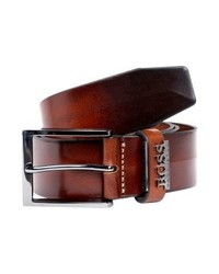 Ceinture en cuir marron foncé Hugo Boss